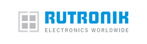 Das Rutronik Logo zeigt links ein geometrisches Quadrat und rechts den Schriftzug RUTRONIK ELECTRONICS WORLDWIDE